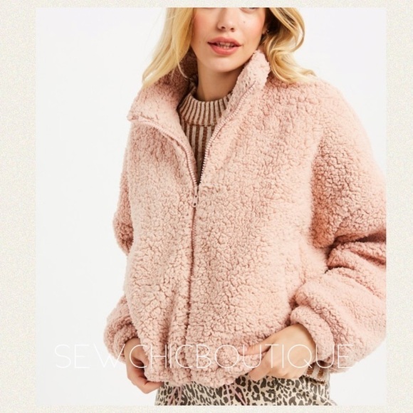 Fuzzy Drawstring Adjustable Jacket - Picture 2 of 8